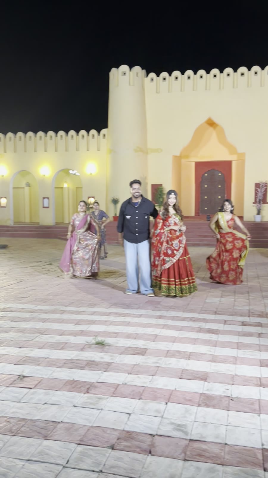 Dancers performing on music video set